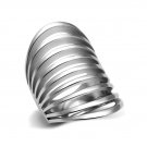 Modern High Fashion Multi Row Ring ~ Stainless Steel