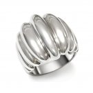 High Fashion Ribbed Band Ring ~ Stainless Steel
