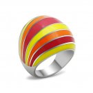 Lovely Multi Color Fashion Ring ~ Stainless Steel