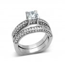 Stunning Pave CZ Engagement / Wedding Ring Set ~ Stainless Steel
