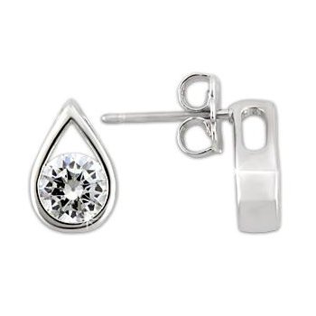 Beautiful Cubic Zirconia Drop Earrings ~ Sterling Silver