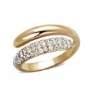 Ion Plated Rose Gold CZ Pave Band Ring ~ Stainless Steel