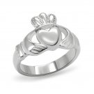Lovely Stainless Steel Silver Claddagh Ring