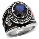 United States Marines Montana Blue Military Ring ~ Stainless Steel