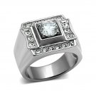 1.25 Carat Cubic Zirconia Ring High Polish ~ Stainless Steel