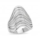Women's Triangular Multiple Band Ring - Stainless Steel
