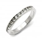 Stackable Crystal Band Ring ~ Sterling Silver