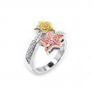 Fashionable Multi Color Star Ring ~ Sterling Silver