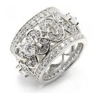 Breathtaking Pave Cubic Zirconia Eternity Ring ~ Sterling Silver