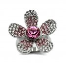 Multi Color Crystal Flower Statement Ring ~ Stainless Steel