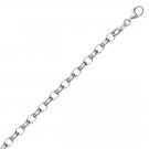 Rhodium Plated Polished Chain Charm Bracelet in Sterling Silver