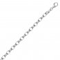 Rhodium Plated Polished Chain Charm Bracelet in Sterling Silver