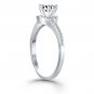 Bypass Swirl Diamond Halo Engagement Ring in 14K White Gold .66 Carats