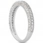 Fancy Pave Diamond Milgrain Wedding Ring Band in 14K White Gold