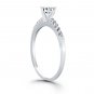 Engagement Ring with Pave Diamond Band Design in 14K White Gold .60 Carats