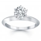 Knife Edge Solitaire Engagement Ring in 14k White Gold .50 Carats