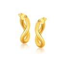 Italian Twist Hoop Earrings in 14K Yellow Gold (5/8 inch Diameter)