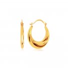 Graduated Oval Hoop Earrings in 14K Yellow Gold