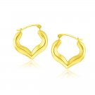 Heart Shape Hoop Earrings in 10K Yellow Gold