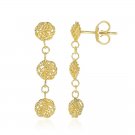 Lovely Textured Knot Dangle Drop Earrings in 14K Yellow Gold