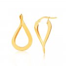 Polished Twist Freeform Hoop Earrings in 10K Yellow Gold