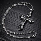 Men Stainless Steel Necklace Chain with Cross Pendant