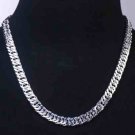 Men's Silver Plated Curb Chain Necklace-Silvery