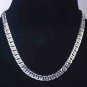 Men's Silver Plated Curb Chain Necklace-Silvery