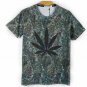 Trendy Summer Short Sleeve T-shirt 3D Leaves Printing Pattern Regular Fit for Man