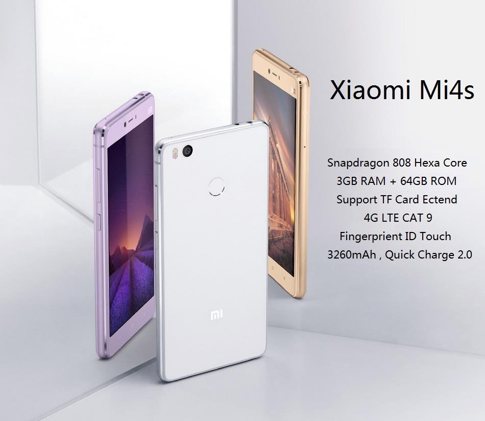 XIAOMI Mi4s 5-inch 3GB RAM 64GB ROM Snapdragon 808 4G Hexa-core Smartphone