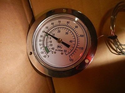Analog Panel Mount Thermometer,Vapor,-40 Degrees to 120 Degrees(F),2-1/2" Dial