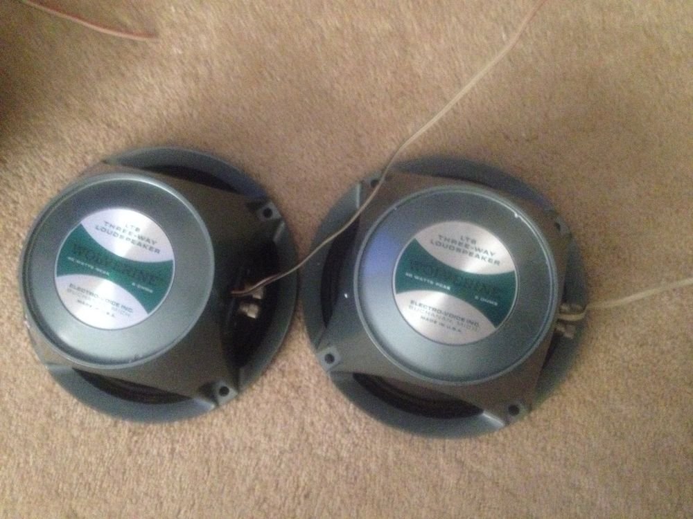 EV Wolverine 3-way Speakers LT8 / Bullet Tweeter / Whizzer cone Mids (pair)