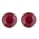 925 Sterling silver 5mm Cr Ruby Earring Stud