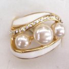Fashionable Enamel & Pearl Rings