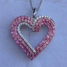 925 Sterling silver  Cr pink Sapphire  Heart Pendant