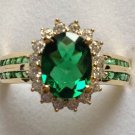 925 sterling silver Gorgeous Sythethic  Emerald Ring