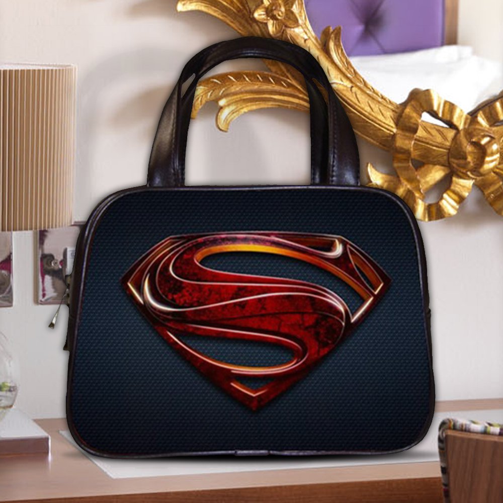 Superman Logo Kal-El Legion of Super-Heroes Women's Classic Carrier Purse Leather Handbag