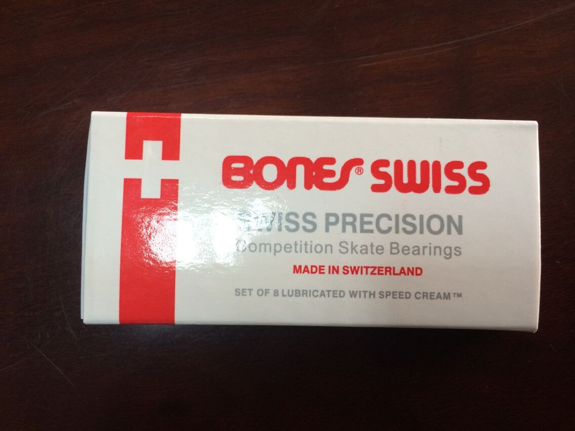 Bones Swiss Bearings 8 Pack Precision Skateboard Longboard New