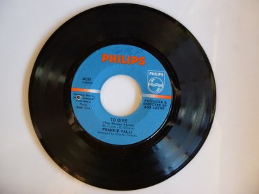 Frankie Valli, "To Give"