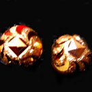 RADIANT 22K YELLOW SOLID GOLD CARVED PYRAMID FACETED STUD EARRINGS JEWELRY
