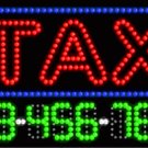 17" x 31" Custom Animated Tax LED Sign with Phone