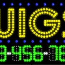 17" x 31" Custom Animated Wigs LED Sign with Phone