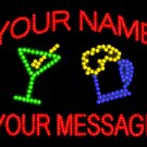 20" x 26" Beer and Cocktails Your Name Your Message Custom LED Sign - 2 Line