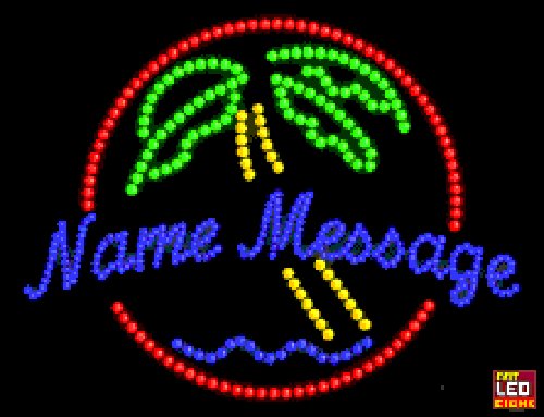 20" x 26" Palm Trees Name Message Custom LED Sign - 1 Line