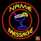 20" x 26" Margarita Name Message with Circles Custom LED Sign - 2 Line