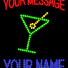 26" x 20" Cocktail Your Message Your Name Custom LED Sign - 2 Line