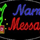 15" x 27" Gymnastics Name Message Custom Flashing Oval LED Sign - 2 Line