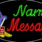 15" x 27" Skiing Name Message Custom Flashing Oval LED Sign - 2 Line