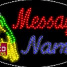15" x 27" Jackey Name Message Custom Flashing Oval LED Sign - 2 Line