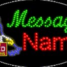 15" x 27" Wings Name Message Custom Flashing Oval LED Sign - 2 Line